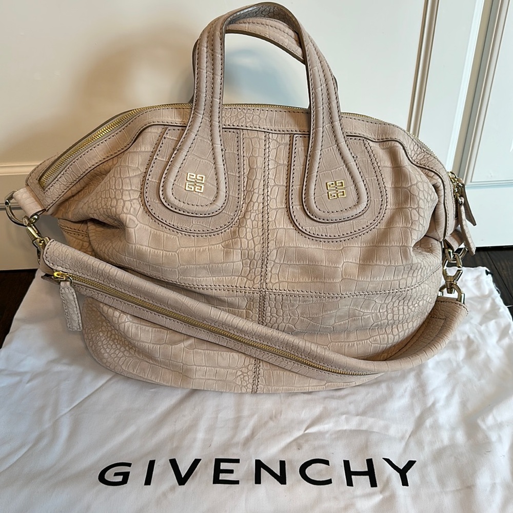 Givenchy Medium Nightingale Embossed Calfskin Bag- Sand